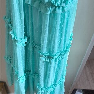 Charming two-piece marching set photoshoot prom gown Aqua women